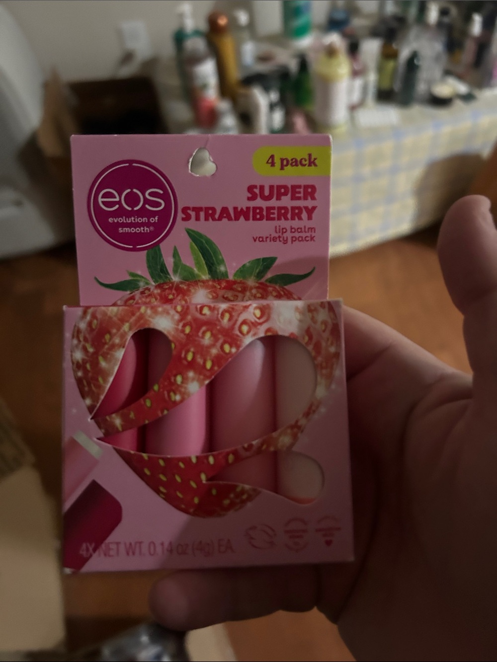 eos Super Strawberry Lip Balm Variety Pack – Pink Set